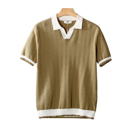 NOBA CONTRAST TEXTURED POLO